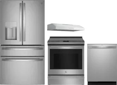 4 Piece Package Includes Refrigerator, Range, Hood And Dishwasher